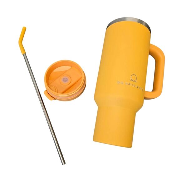 Marigold Yellow Insulated Stainless Steel Tumbler with Straw - Picture 12 of 16